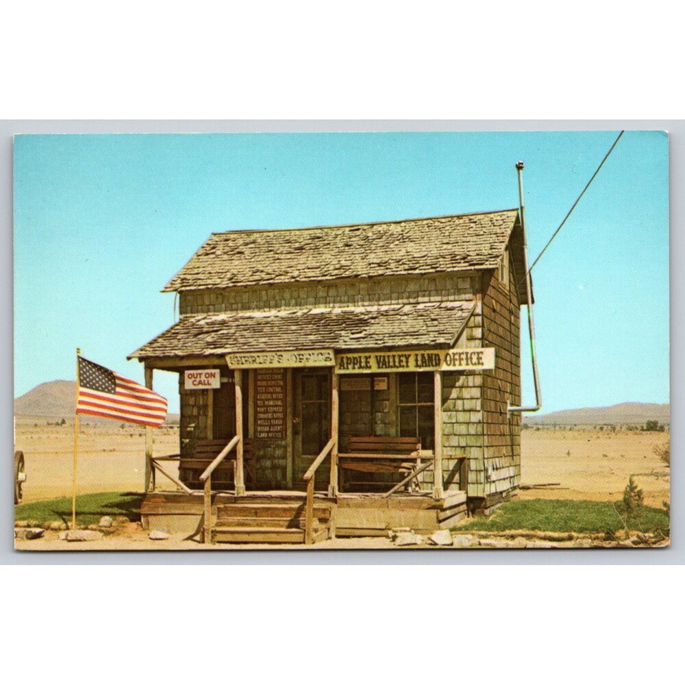 Vintage Postcard Apple Valley CA Old Sheriff's Office Victorville Merle Porter